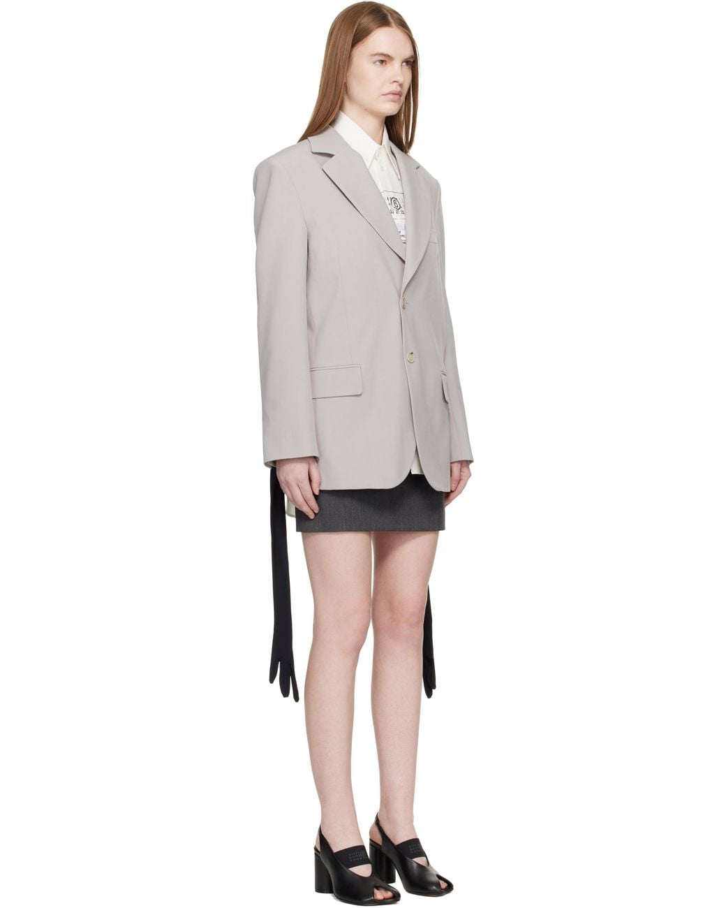 MM6 by Maison Margiela Black Wool-Blend Blazer