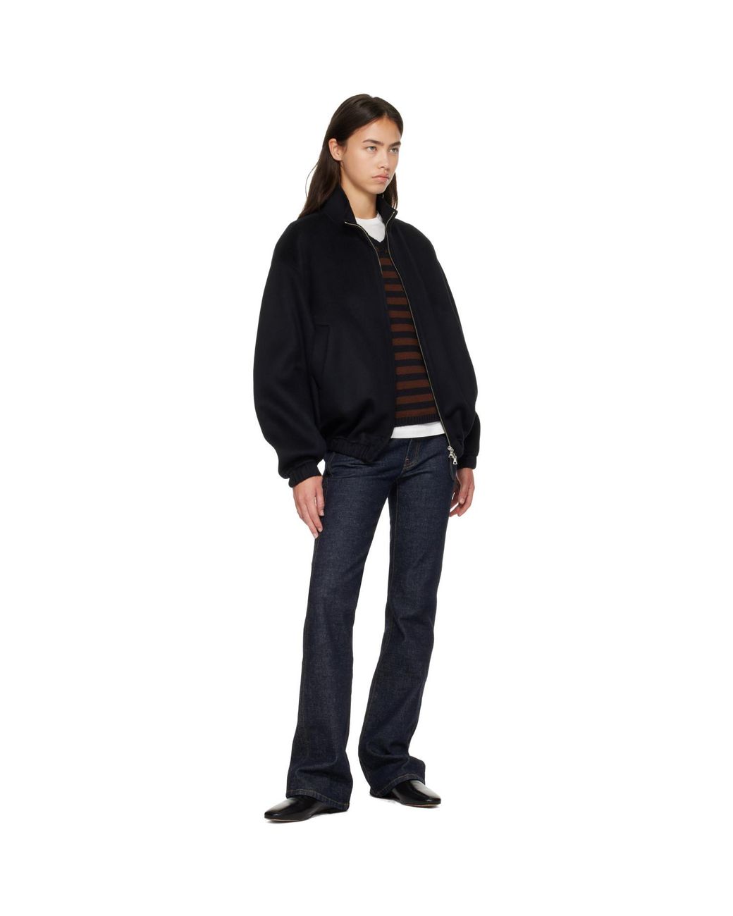NOTHING WRITTEN Black Plaza Zip Blouson Jacket