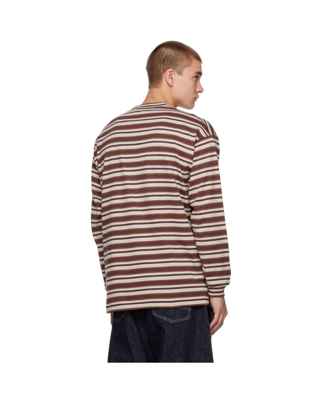 Comme des Garçons Red Cotton Jersey Stripe T-Shirt for men