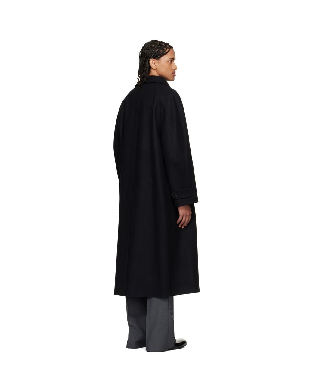 Jil Sander Black Felt Wool Coat for men