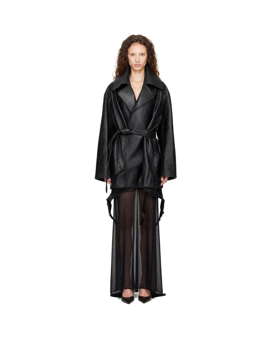 Balenciaga Black High Collar Soft Matte Leather Jacket