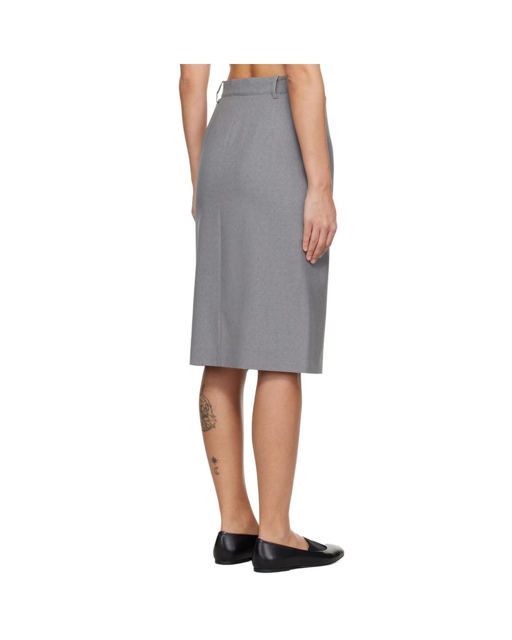 Jil Sander Black Wool Midi Skirt