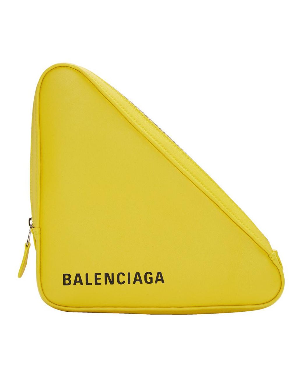 Balenciaga Leather Yellow Medium Triangle Pouch | Lyst