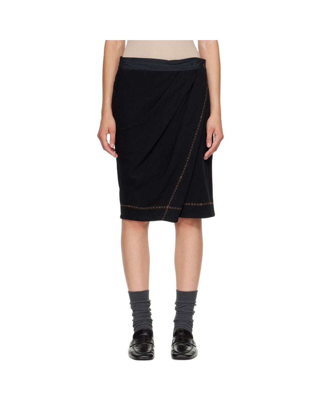 Kiko Kostadinov Black Petrel Draped Culottes Shorts