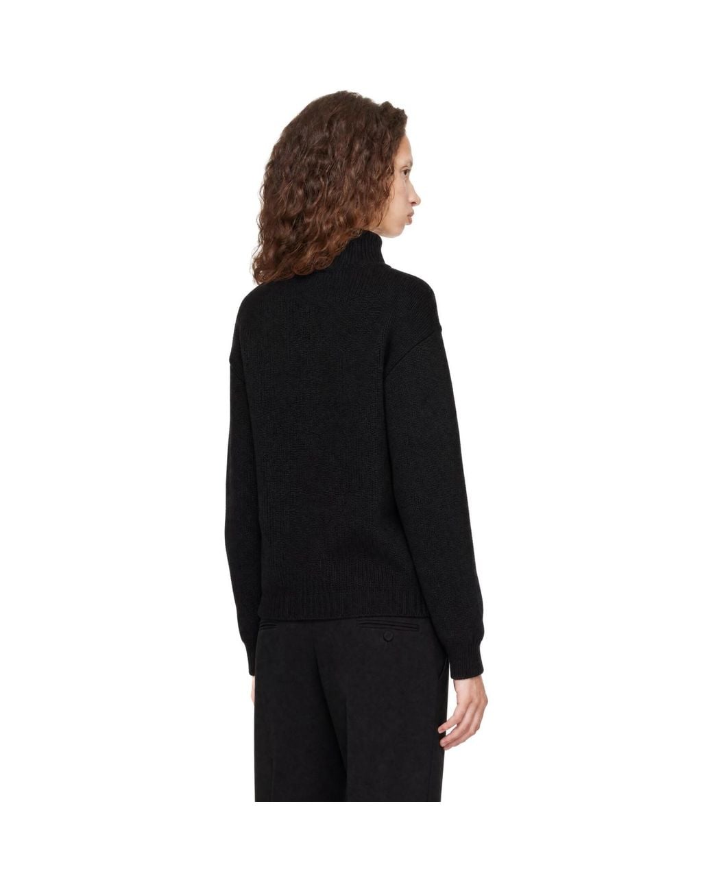 Tom Ford Black Wool Cashmere Mohair Turtleneck Knit Sweater