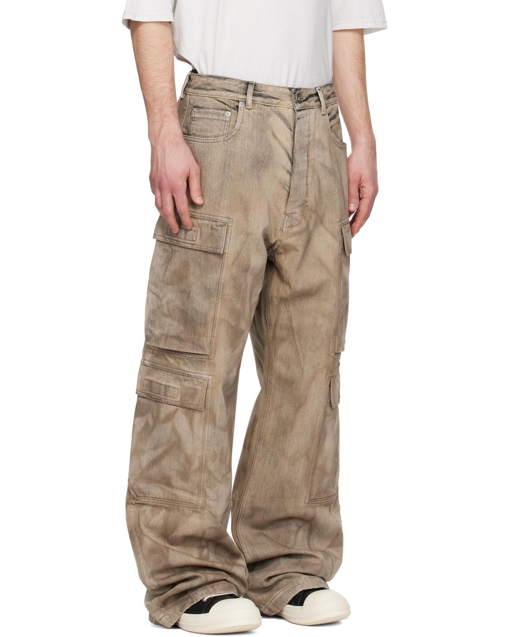 メンズ Rick Owens グレー Temple ダブル カーゴジーンズ Natural