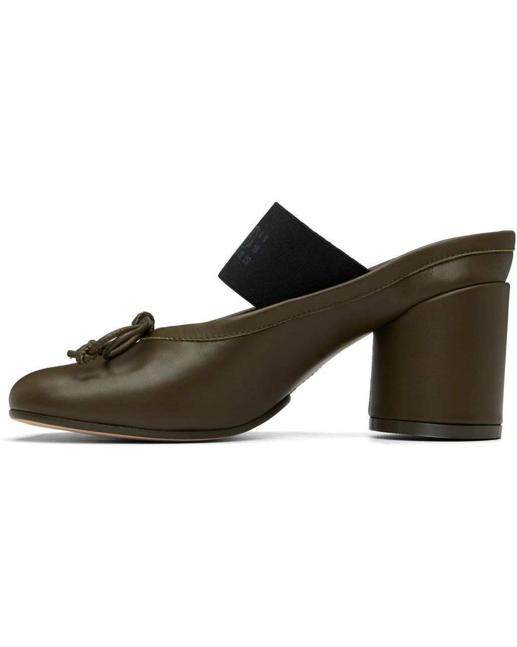 MM6 by Maison Margiela Brown Khaki Anatomic Numeric Sandal Heels