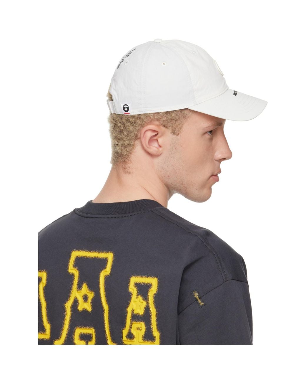 Aape By A Bathing Ape Blue Off- Aapenow Moonface Cap for men