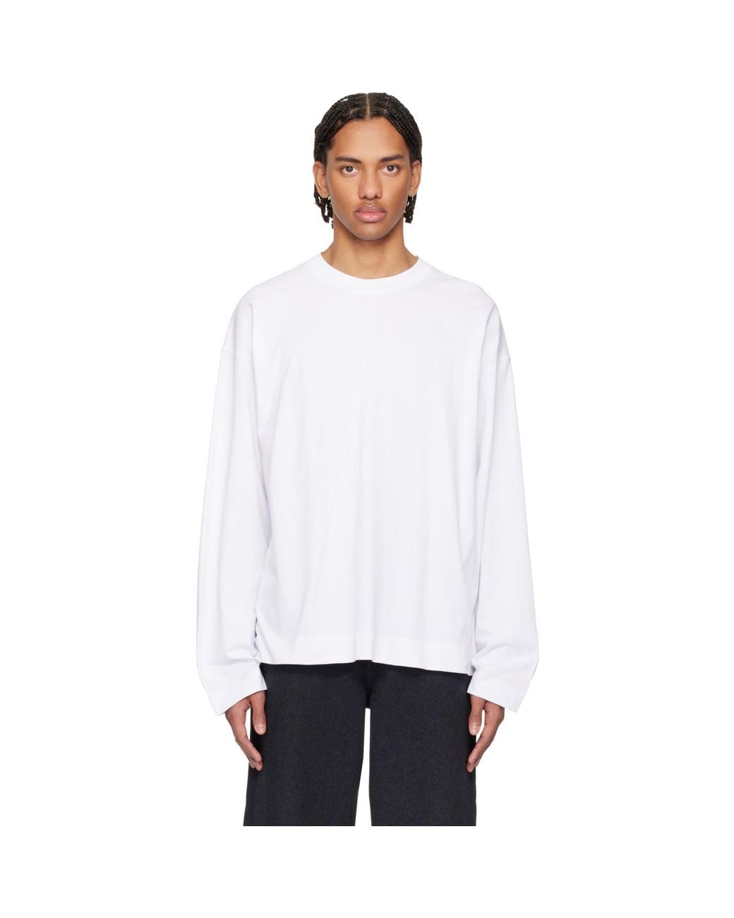Dries Van Noten White Dropped Shoulder T-Shirt for men