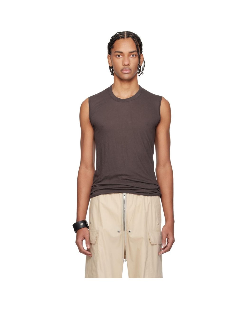 Rick Owens Black Temple Basic Sl Tank Top for men
