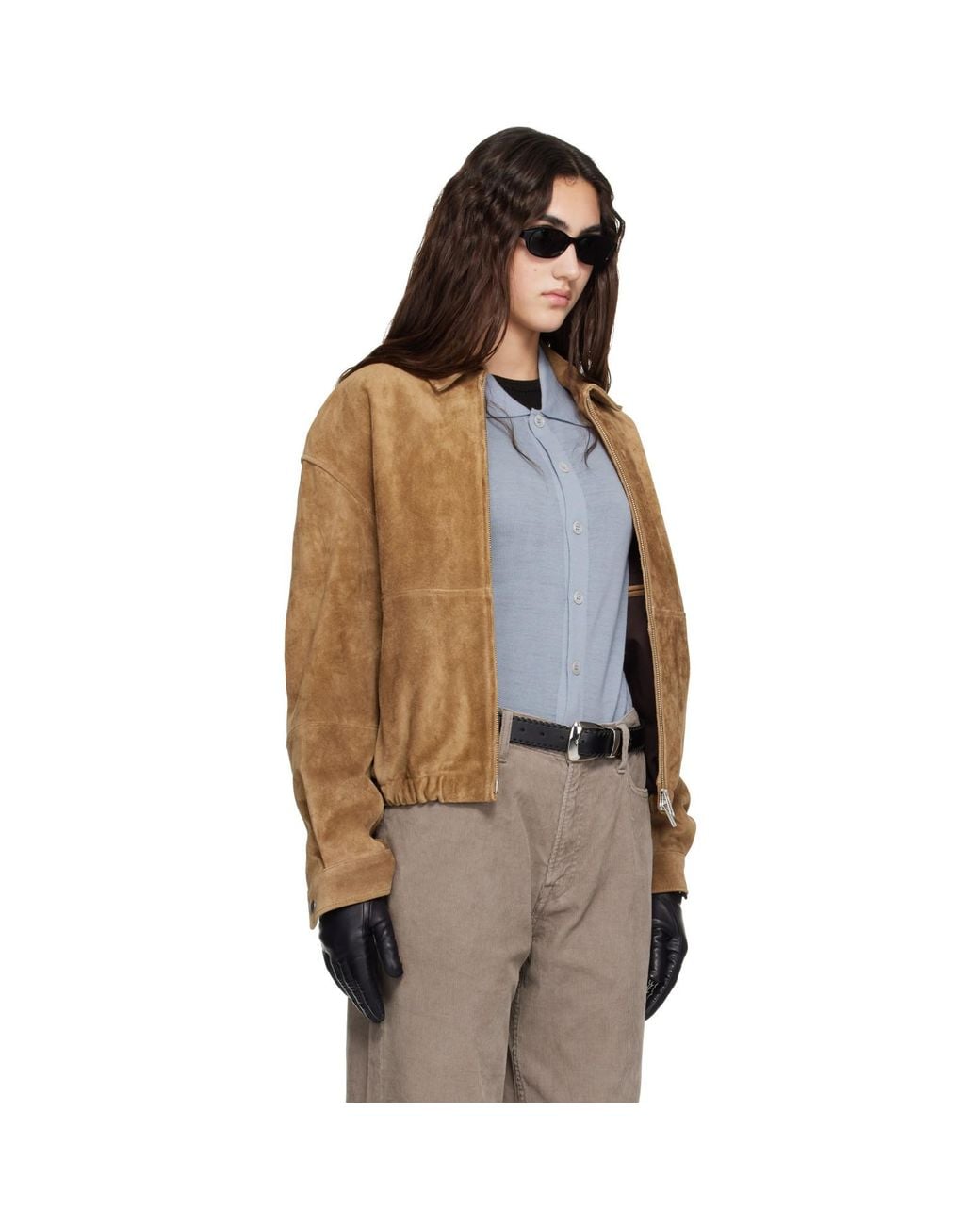 Arma Brown Tan Maddox Gritty Suede Jacket