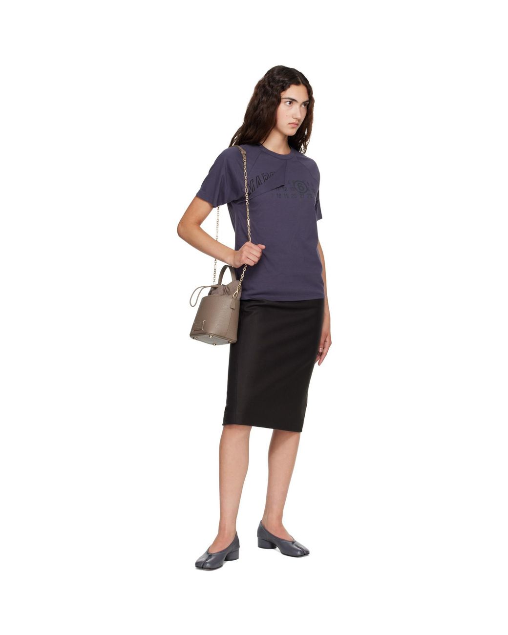 MM6 by Maison Margiela Blue Folded Logo T-Shirt