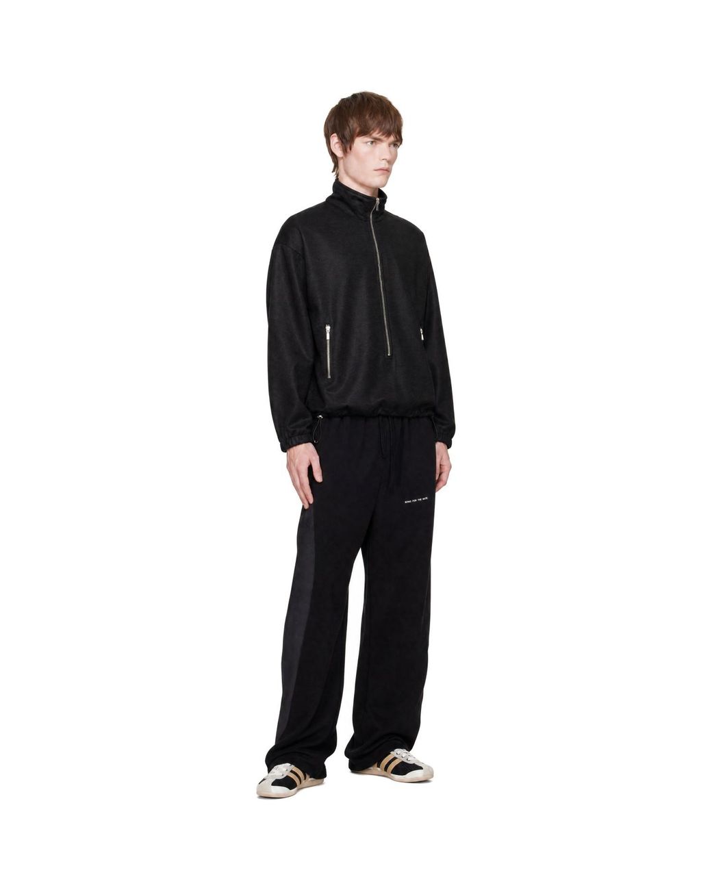 Song For The Mute Black Poly Gab Tear Drop Sweatpants for men