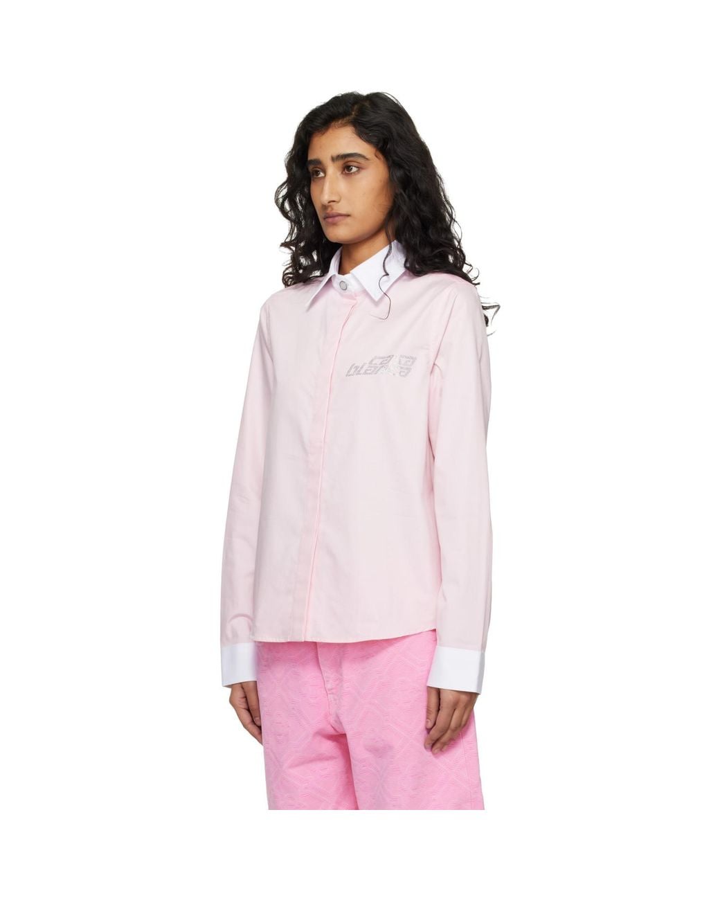 Casablanca Pink Crystal Logo Shirt
