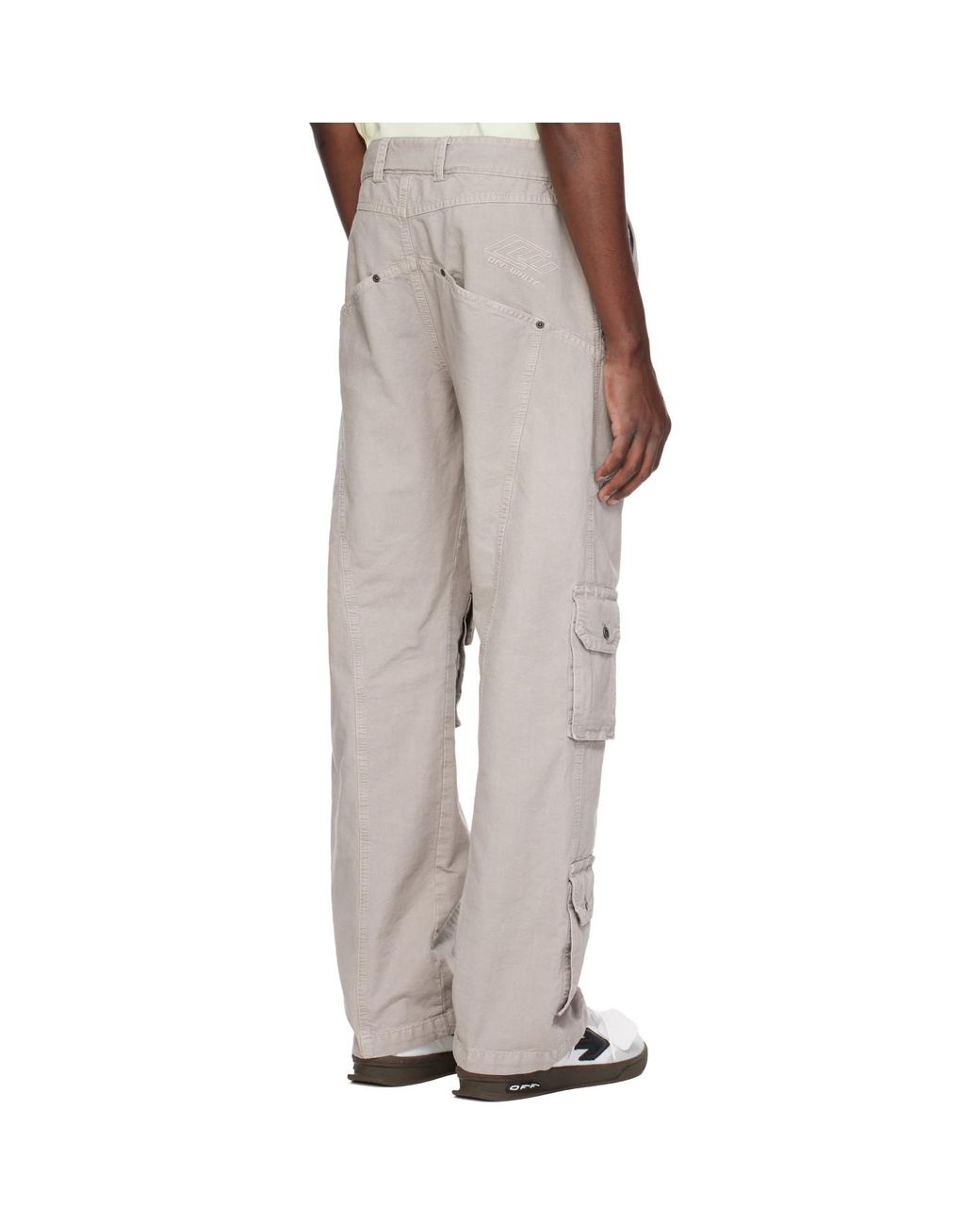Off-White c/o Virgil Abloh Gray Garment-Dyed Multi-Pocket Relaxed Cargo Pants for men