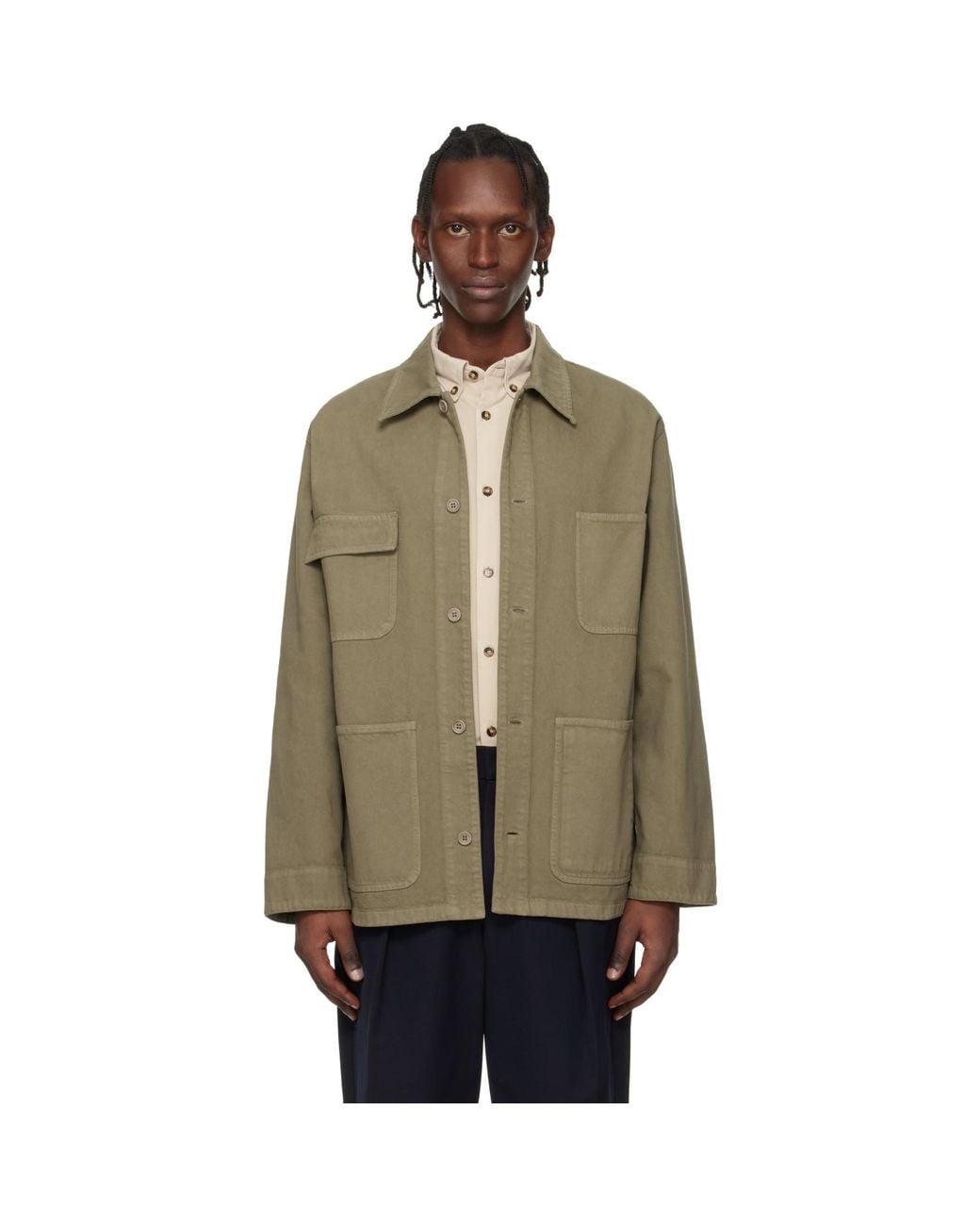 A.P.C. Natural Khaki Loose-Fit Overshirt for men