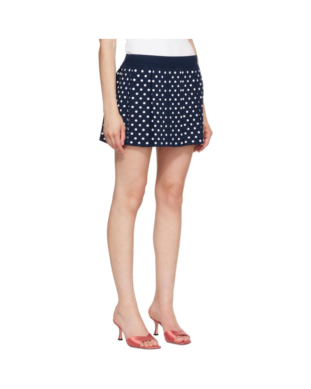 Sandy Liang Blue Ermine Miniskirt