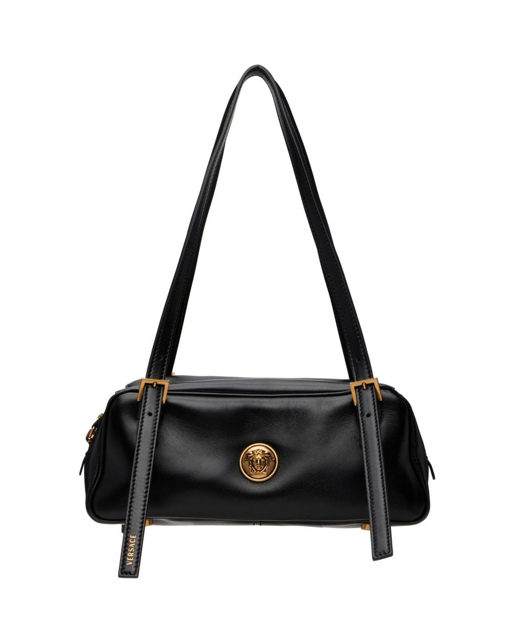 Versace Black Emblème Nappa Bowling Bag