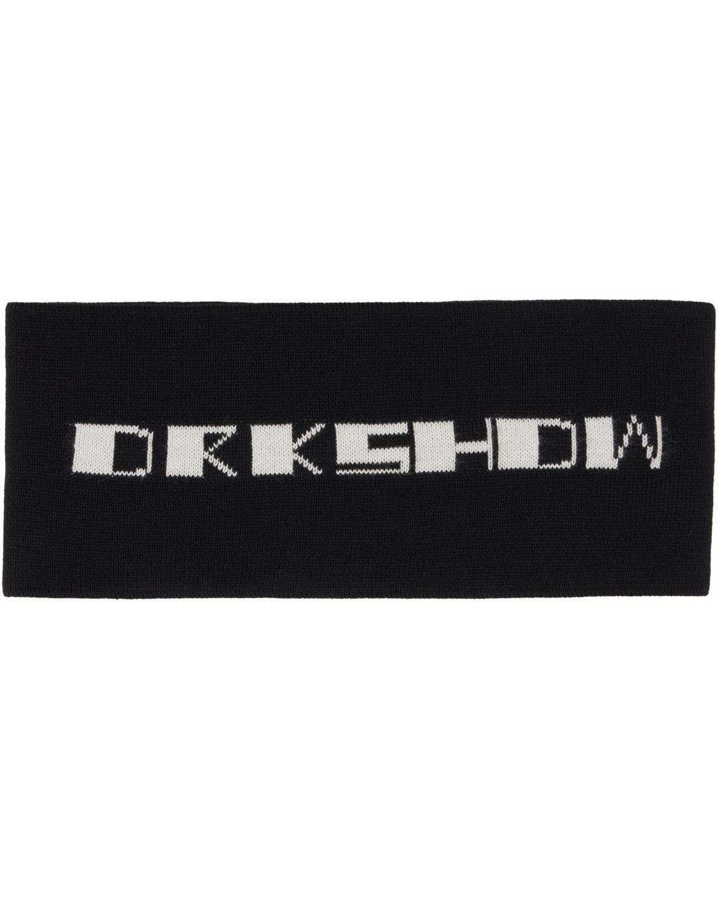 Rick Owens Black Tower Cotton Knit Headband