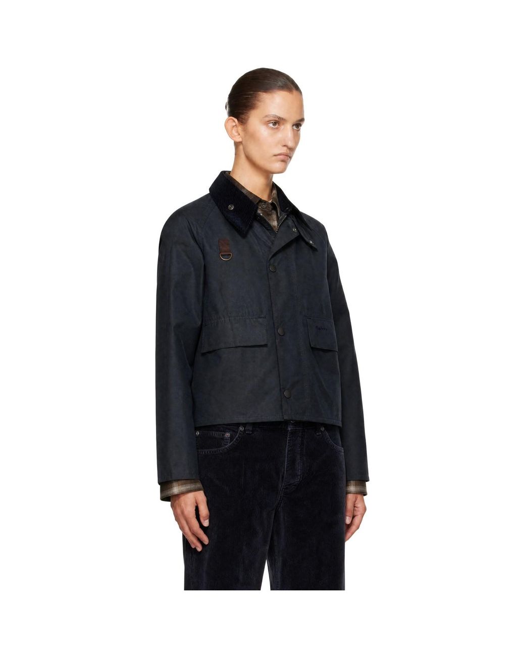 Barbour Black Spey Slim Waxed Jacket