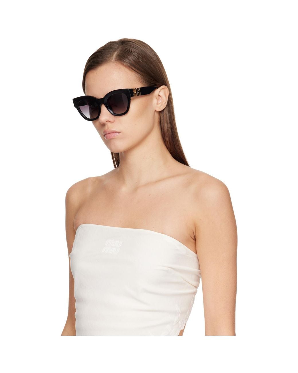 Miu Miu Black Cat-Eye Gradient Sunglasses