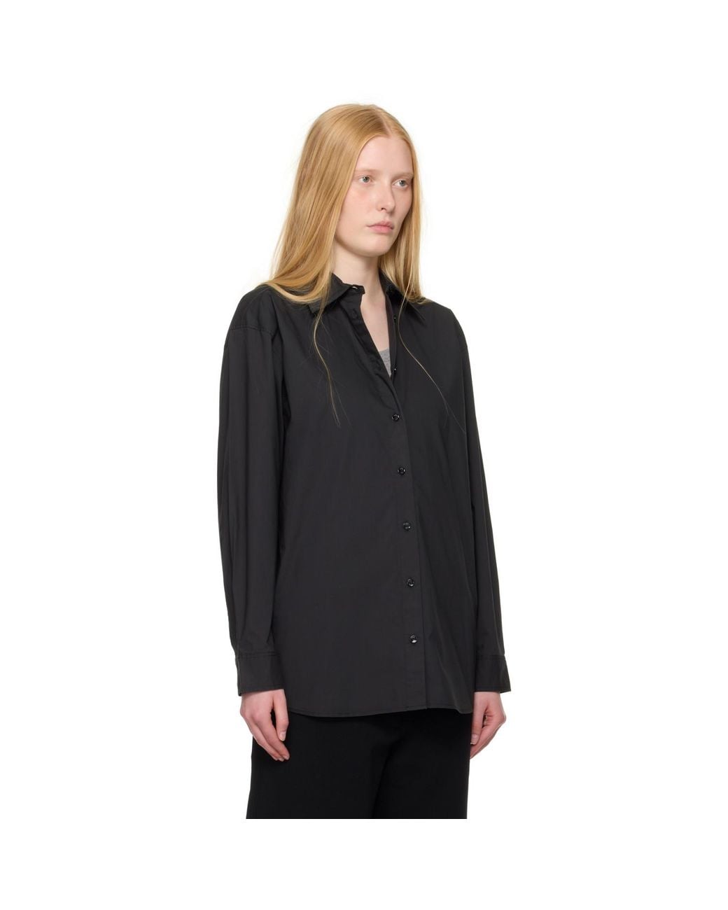 Totême Black Classic Tumbled Shirt