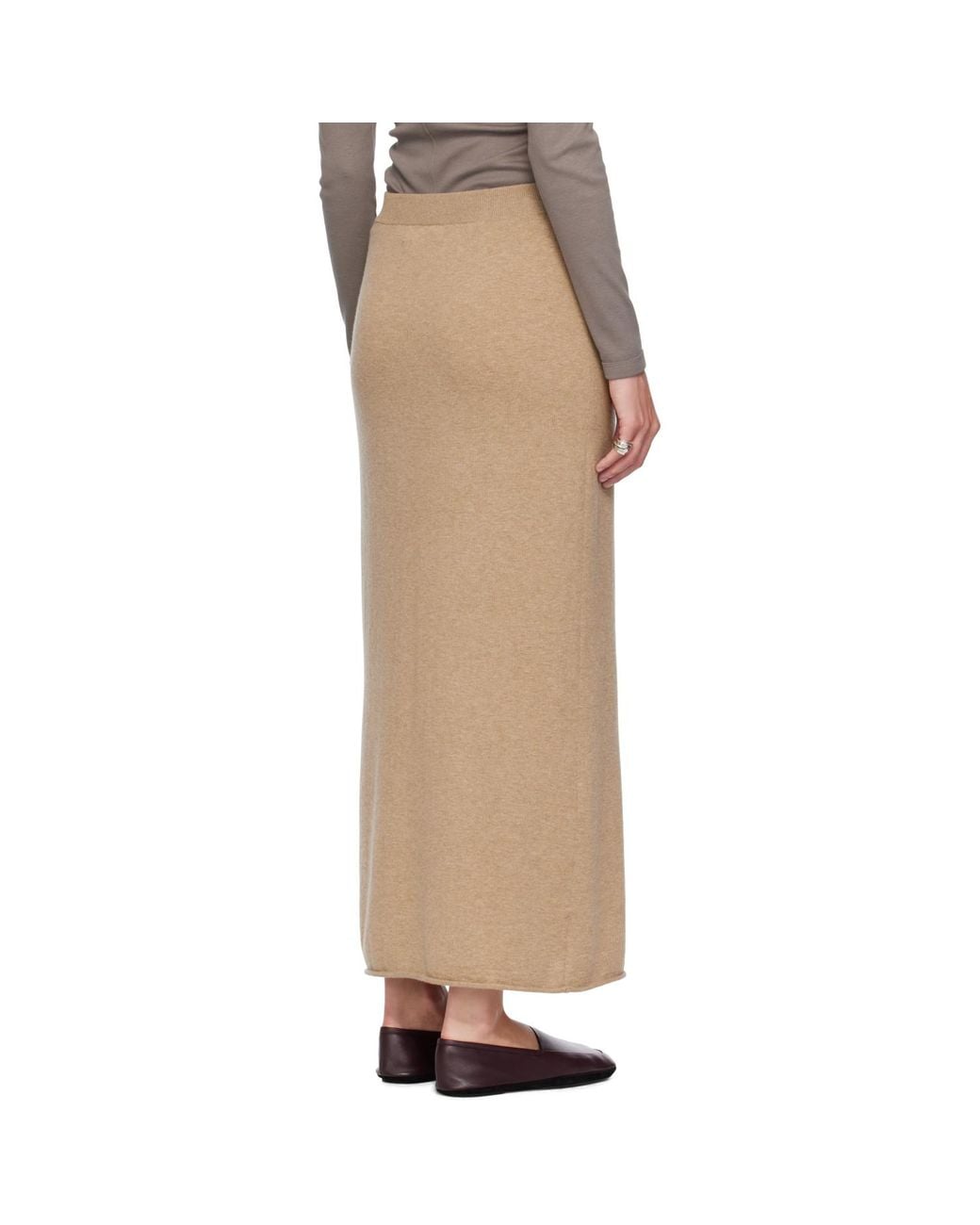 Lisa Yang Natural Charlotta Midi Skirt