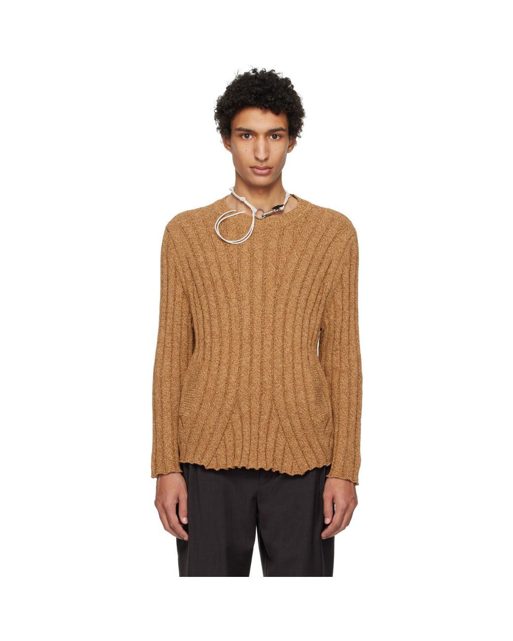 Kiko Kostadinov Black Tan Kada Knit Sweater for men