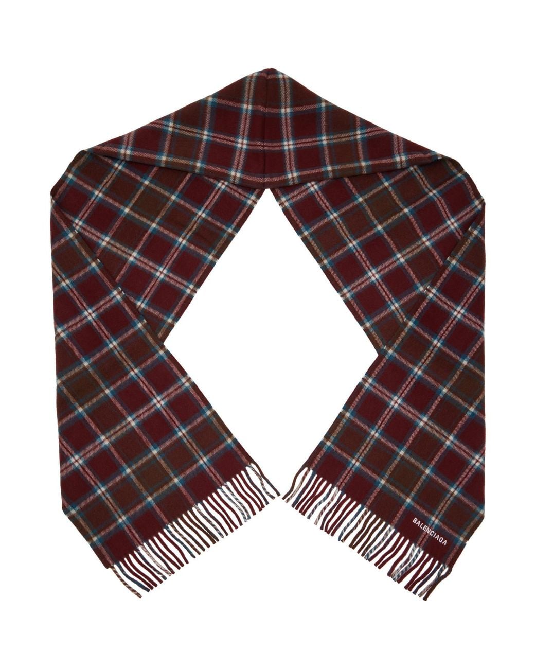 Balenciaga Red Wool Hooded Scarf