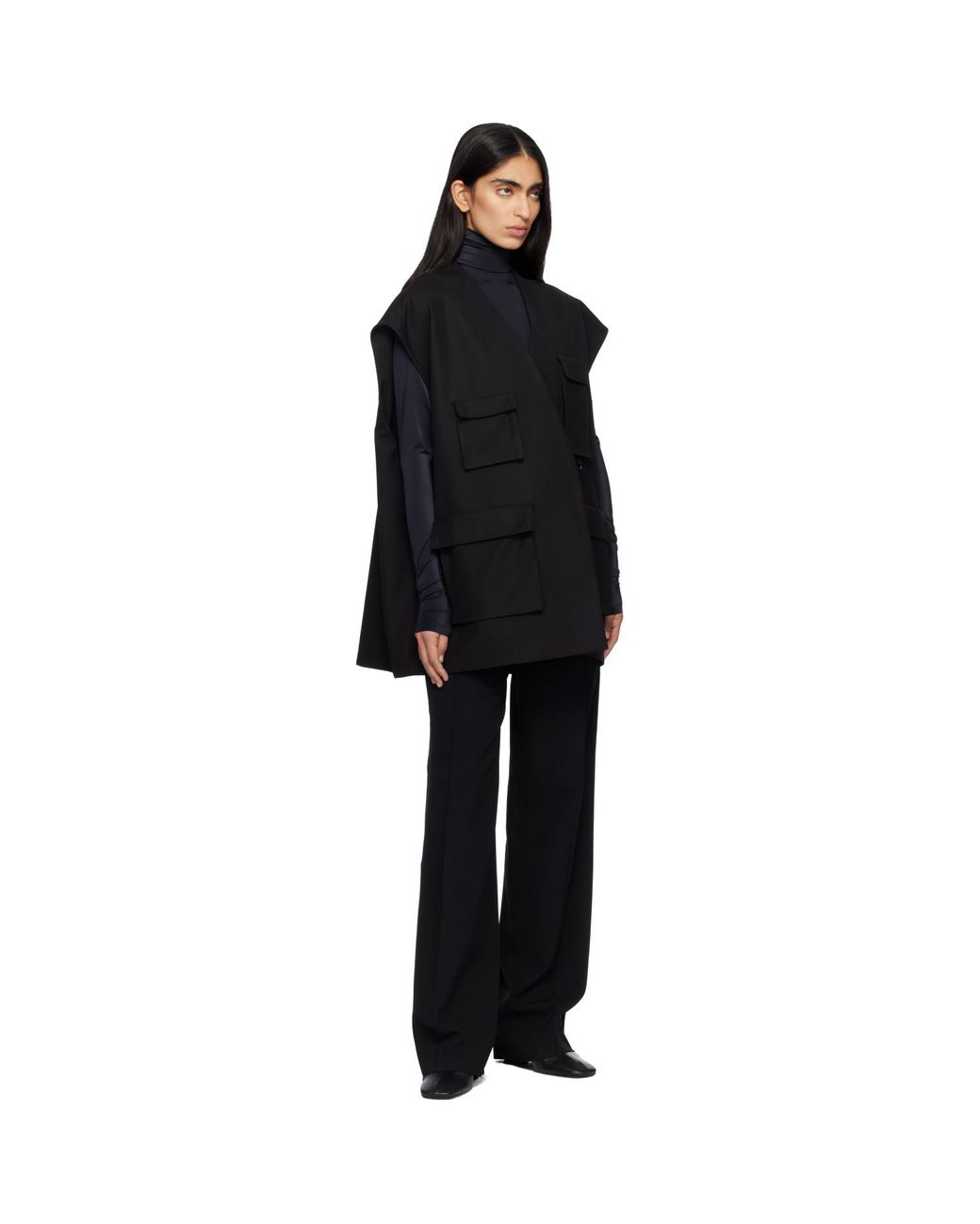 Marie Adam-Leenaerdt Black Utilitary Tailoring Vest