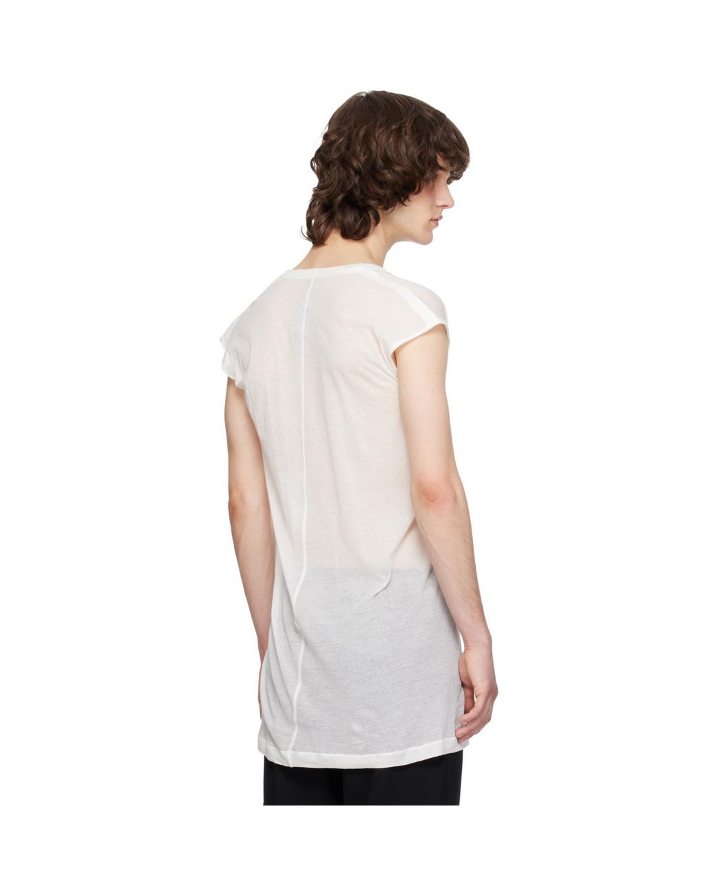 Rick Owens White Off- Temple Dylan T-Shirt for men