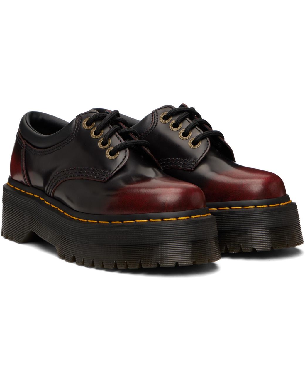 Dr. Martens Black Burgundy 8053 Quad Platform Derbys