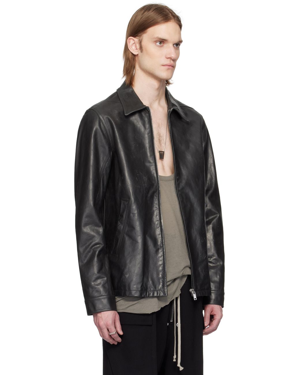 RICK OWENS Hollywood ブラッド　レザージャケット Rick Owens Hollywood Brad Leather Jacket in Black for Men | Lyst