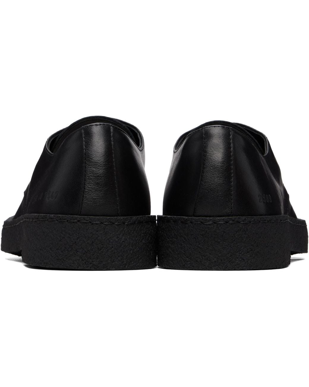 Common Projects Black Leather Rubber Sole Derbys for men