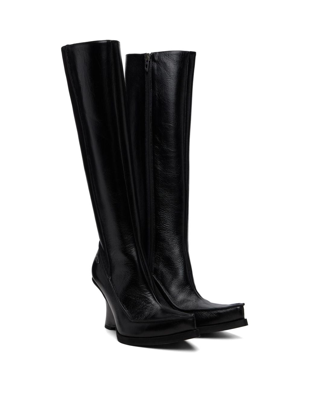 DIESEL Black D-Lucette-Knee-High Leather Boots