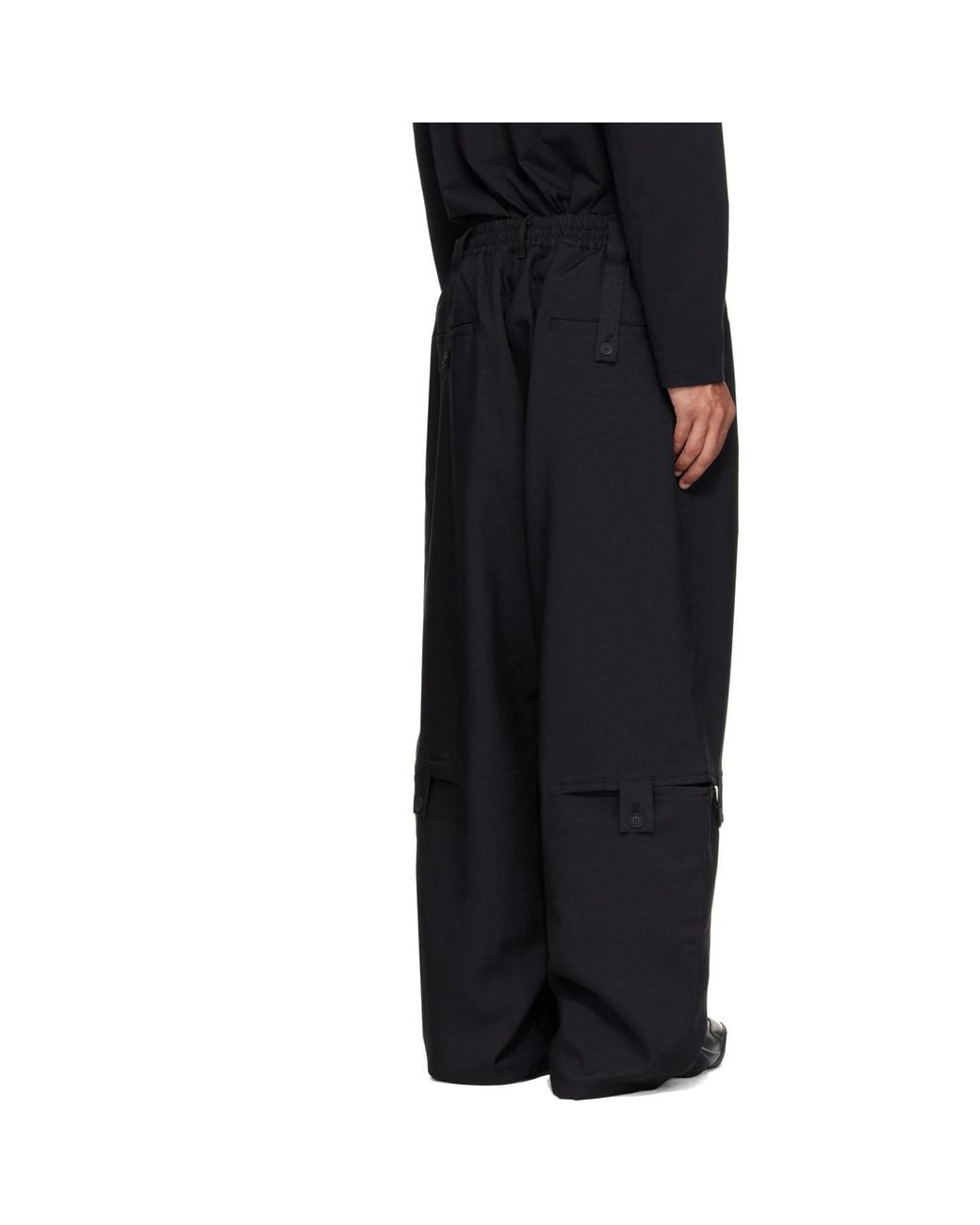 Y-3 Black Sport Uniform Adaptive Length Cargo Pants for men