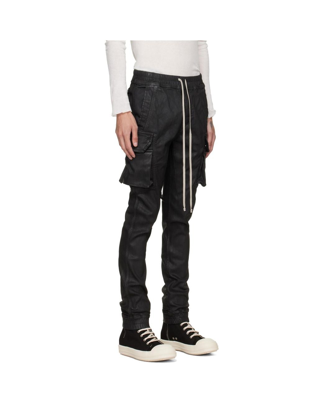 Rick Owens Black Tower Mastodon Cut Denim Cargo Pants for men