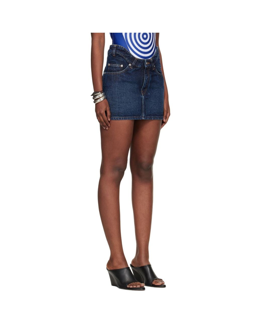 Jean Paul Gaultier Blue 'The Curved' Denim Miniskirt