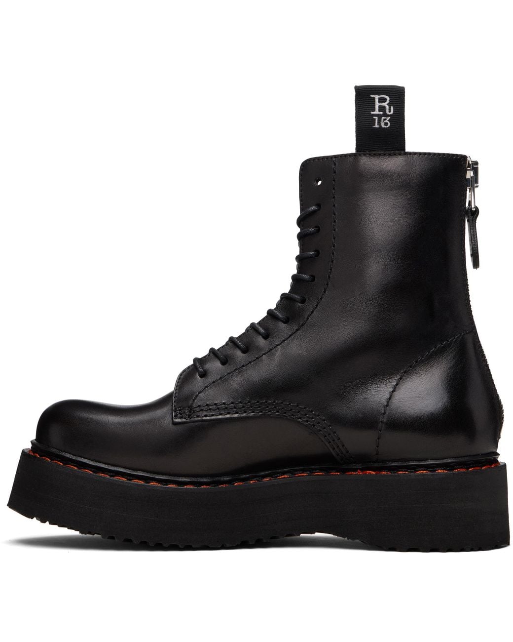 R13 Black Single Stack Boots