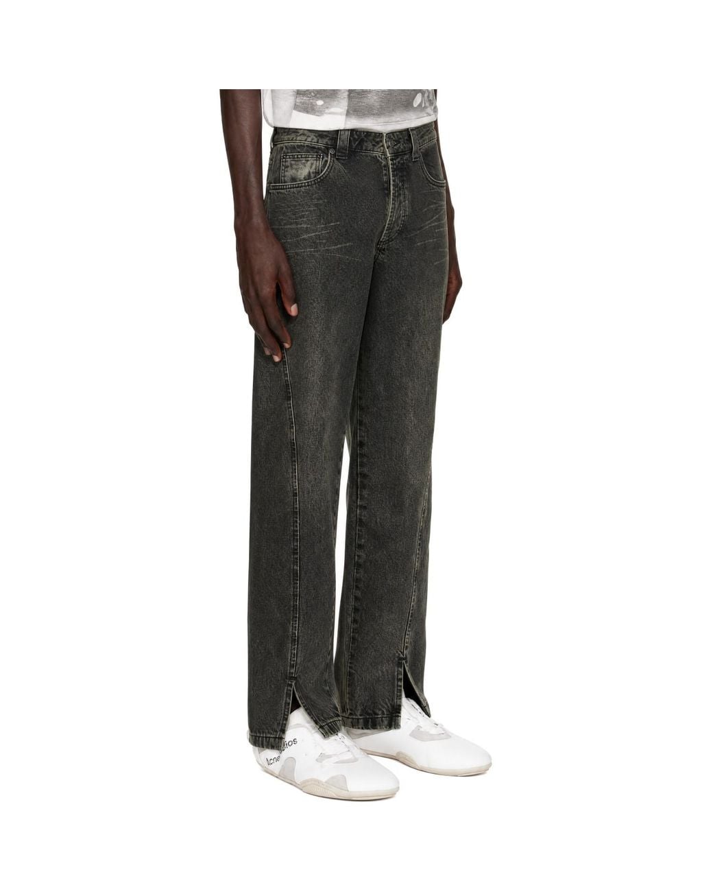 AVAVAV Black Straight Stonewash Jeans for men