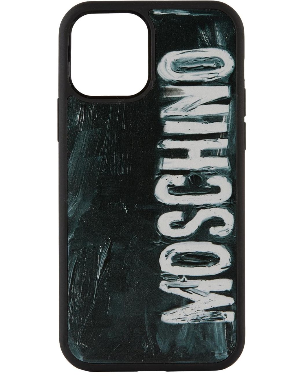 Moschino Rubber Painted Logo Iphone 12 12 Pro Case In Black Lyst