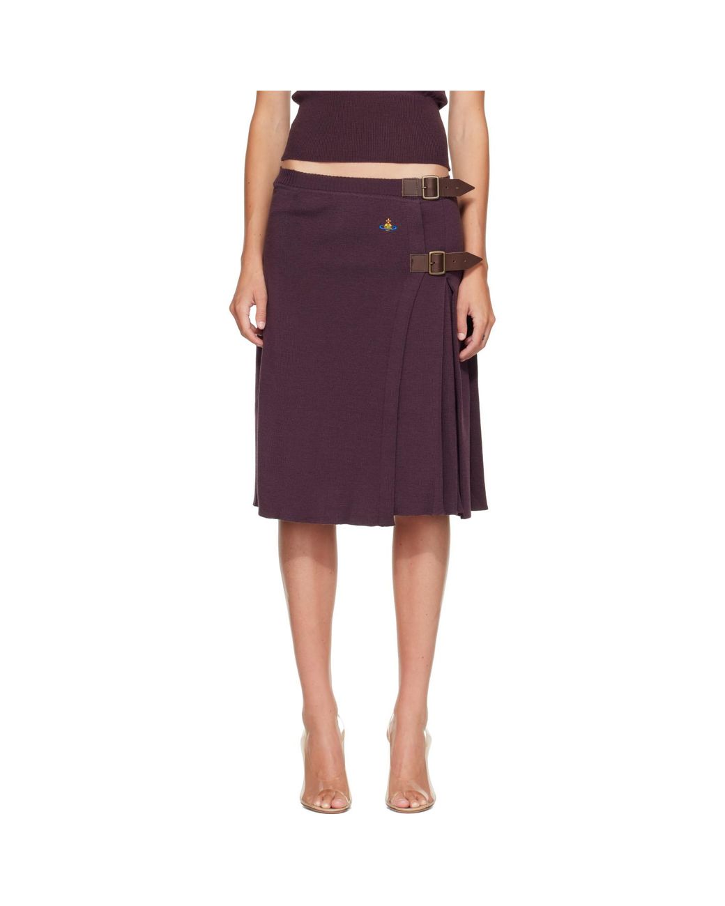 Vivienne Westwood Purple Alex Kilt Midi Skirt