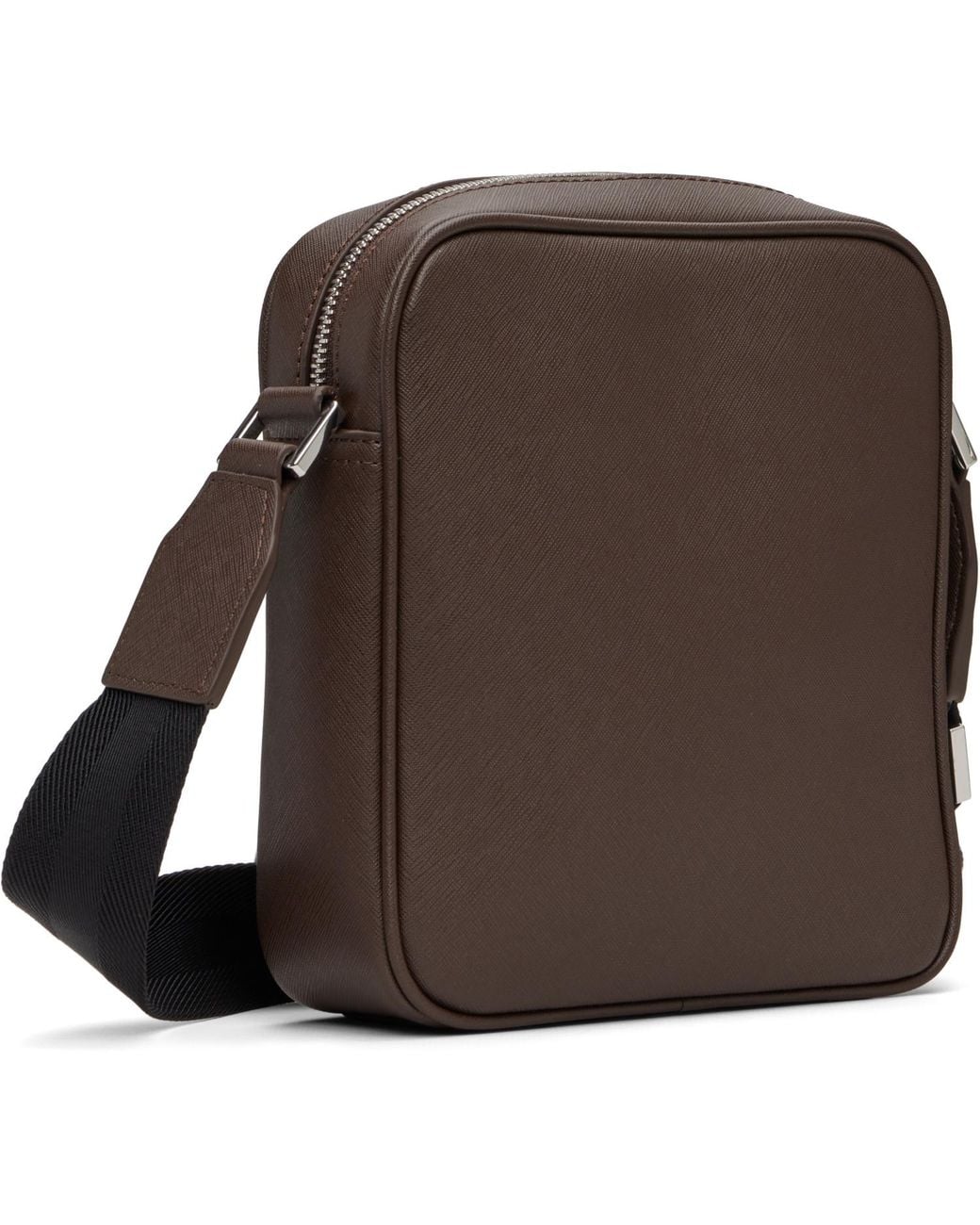 Boss Brown Logo Lettering Reporter Bag for men