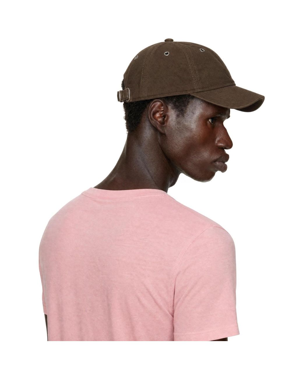Acne Pink Waxed Logo Cap for men