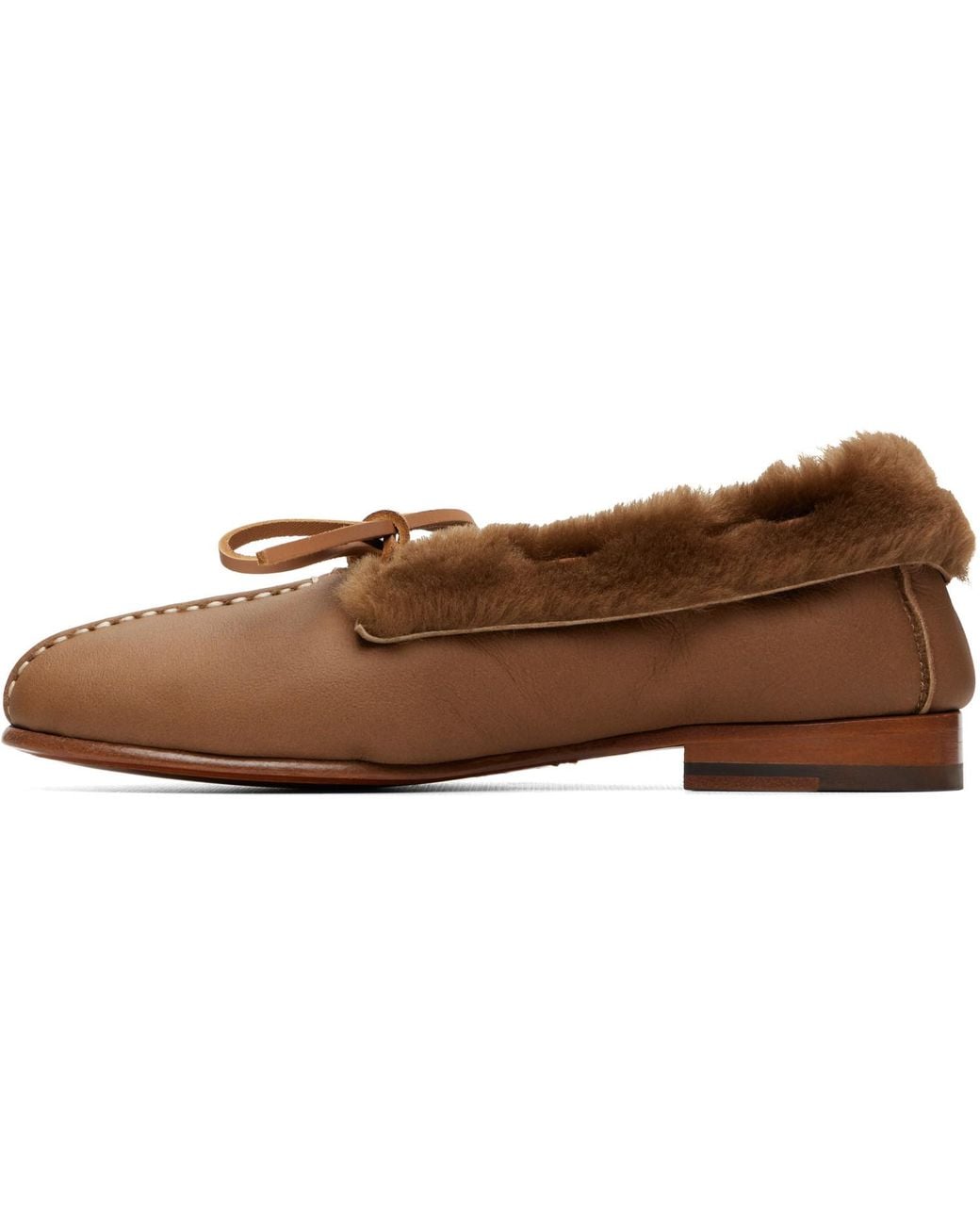 Hereu Brown Tan Tilla Shearling Loafers