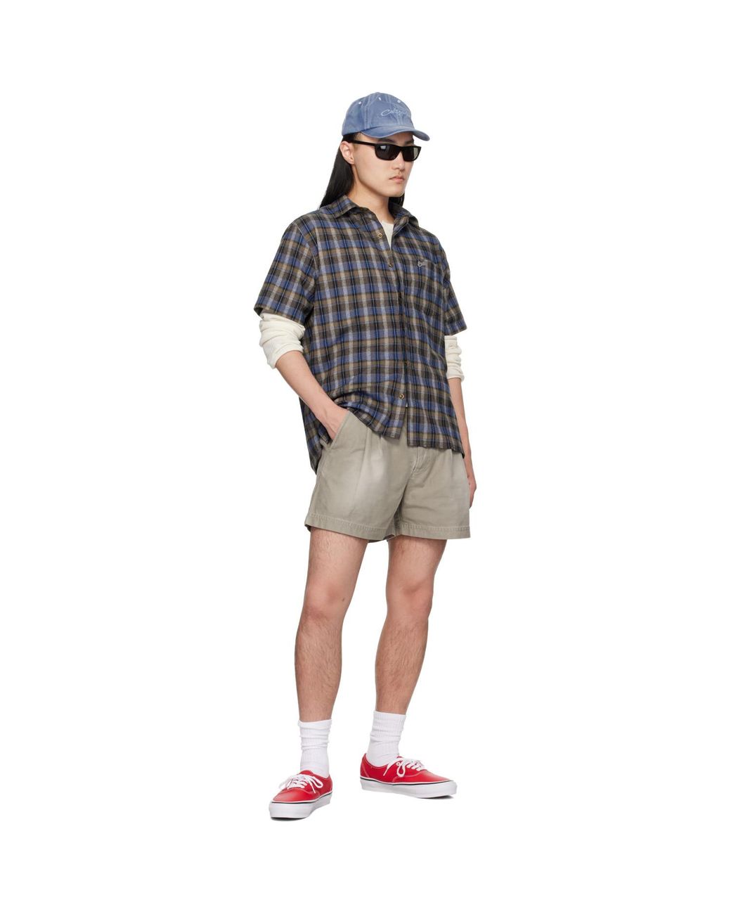 ERL Gray Taupe Short Woven Shorts for men