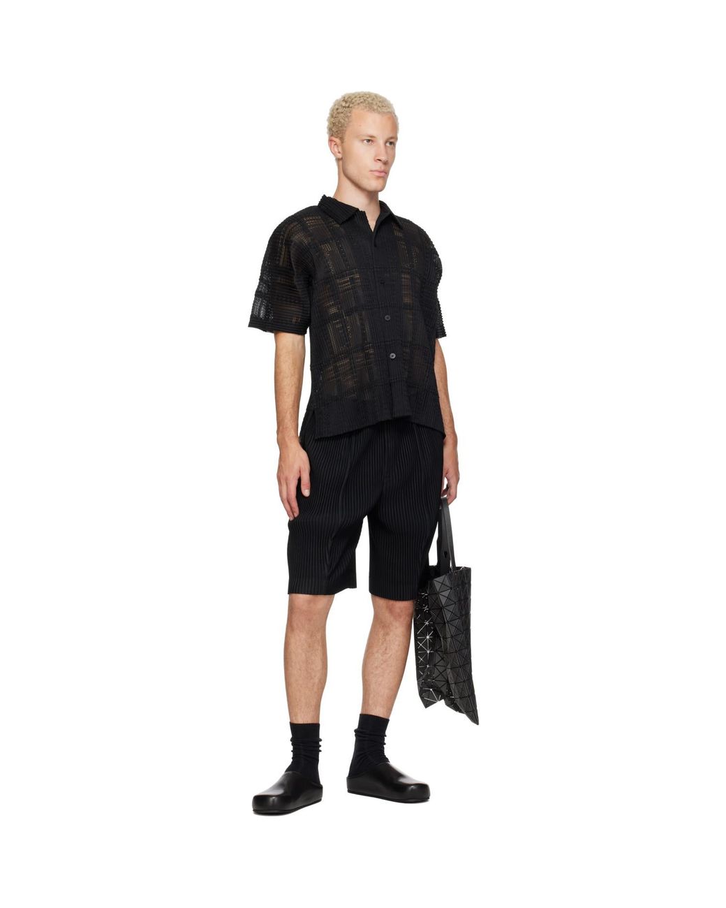 Homme Plissé Issey Miyake Black Monthly Colors August Shorts for men