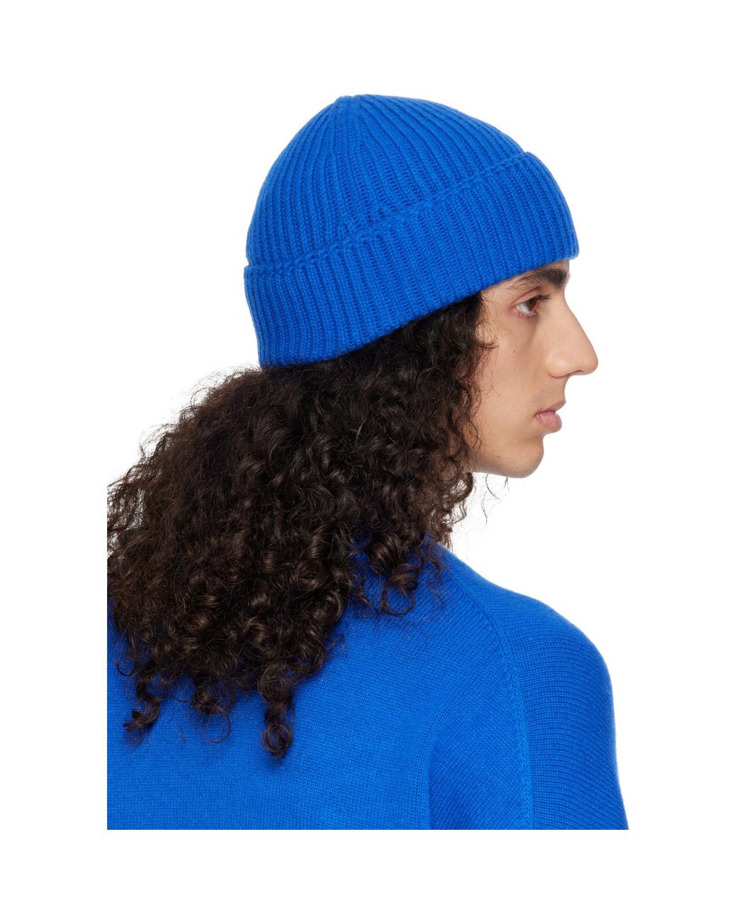 YACAIA Blue Y-0004 Merino & Cashmere Beanie for men