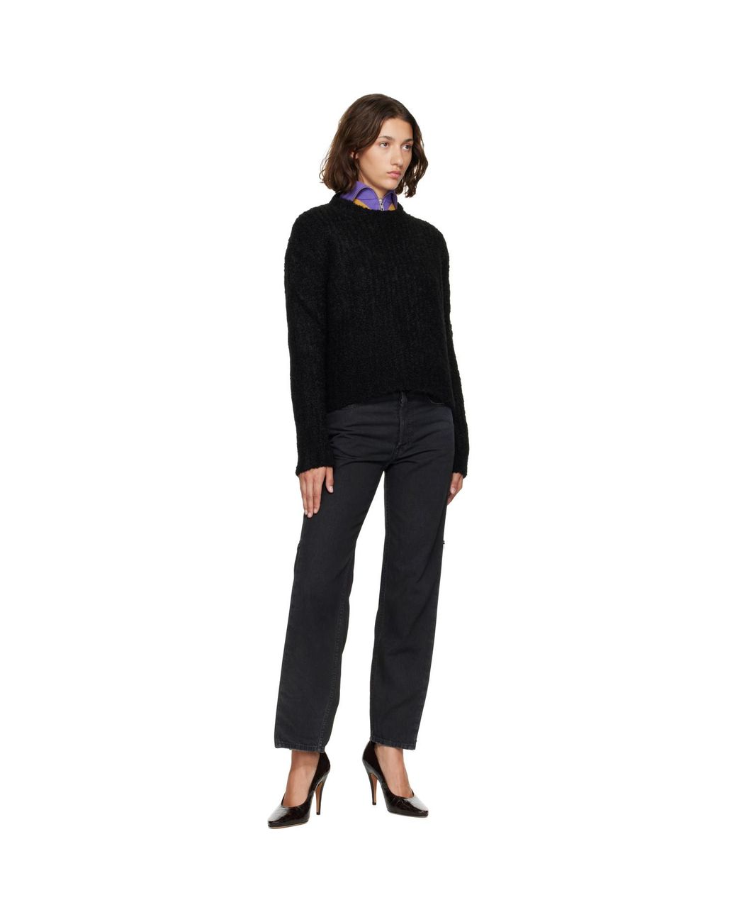 MM6 by Maison Margiela Black Bouclé Sweater