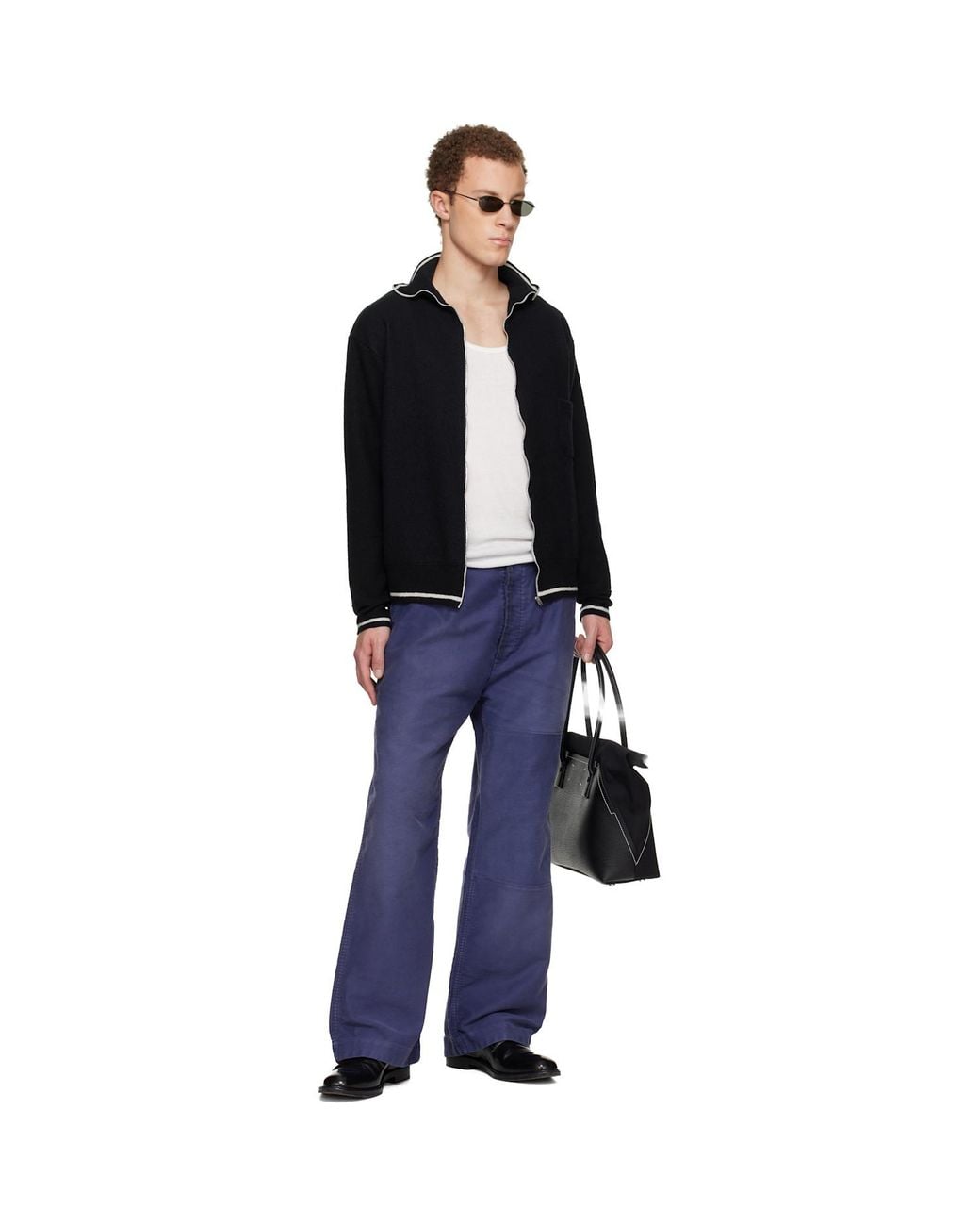 Maison Margiela Workers Moleskin Trousers in Blue for Men | Lyst